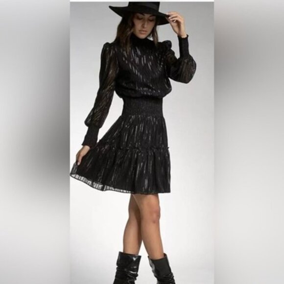 Elan Dresses & Skirts - Elan Black Shimmer Troy Dress
